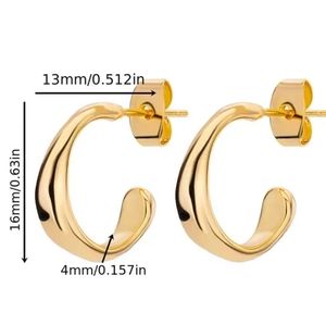 Hoop Earring Filled with 14k Gold Filled with Real Yellow Gold on base Titanium!